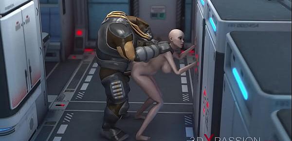  3dxpassion.com. Sci-fi. Alien monster fucks a young woman in the Mars base camp
